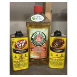 2 Goof Off (1/2 full) & Murphy Oil Soap