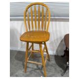 30in seat height wood swivel barstool w/back