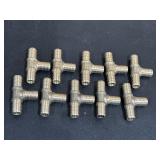 10 - 1/2in Pex Tee brass fittings, appear to be