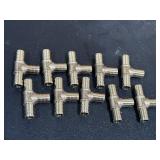 10 - 1/2in Pex Tee brass fittings