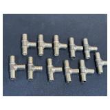 11 - 1/2in Pex Tee brass fittings, some Nibco