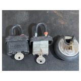 3 Brinks  padlocks with keys