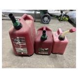 3 Gasoline Cans 5, 3, & 1 gal