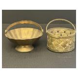 2 Brass Decorative Baskets