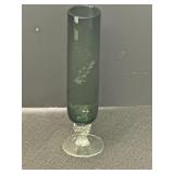 8" Green Glass Bud Vase