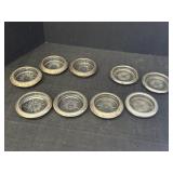 9- 4" Glass Coaster w/ Sliver Plated Trim