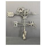 Cast metal horse & buggy weathervane, 21in H x