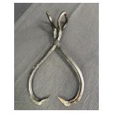 Vtg metal ice tongs, approx 12in