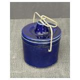 Cobalt Blue Stoneware Cheese Crock