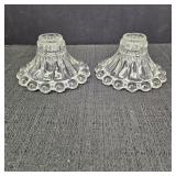 Vintage Clear Glass Taper Candle Holders