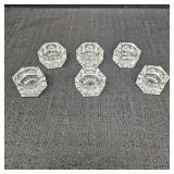 (6) VTG Clear Salt Cellars Hexagon Shape