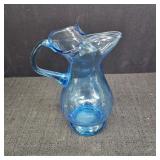 Vintage Blue Glass Pitcher