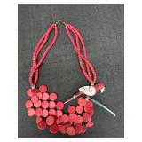 Wood Bead Parrot Necklace