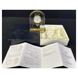 Mikimoto International desk clock, clear acrylic