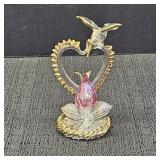Glass Hummingbird/Flower Figurine