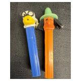 Vtg. Witch & Duck Pez Dispensers, footless