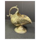 Silver plated sugar bowl scuttle, 6in H