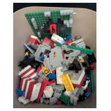 Lg variety of Legos in plastic trash can