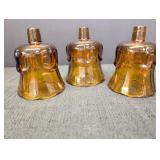 (3) Amber Votive Candle Holders