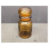 Amber Apothecary Jar w/ mushroom shaped lid