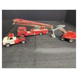 Corgi Toys Simon Fire Truck, Matchbox Excavator