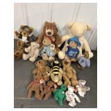 Collection of plush bears - Brass Button Bear,