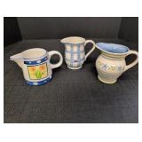 (3) Porcelain Creamer Pitchers 2 marked