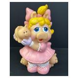 Vtg Miss Piggy coin bank, Henson Associates, 9.5in