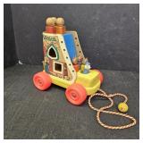 VTG Playskool Old Woman in the Shoe Pull Toy