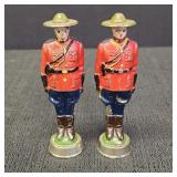 (2) VTG Hand-Painted Cast Metal RCMP Officer