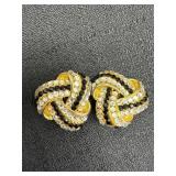 Pair of unmarked Rhinestone Clip Earrings