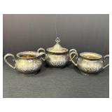 Van Bergh Silver Plated 3pc Tea Set (no tea pot),