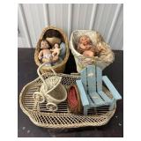 Toy Dolls, Bassinets, & Furniture