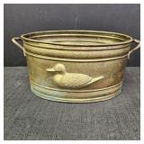 Vintage Oval Brass Handled Planter