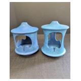 (2) Pottery Shack ceramic Votive Candle Holders