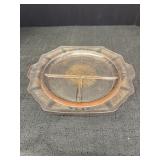 Depression Glass Pink Princess Divided Plate