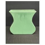 9" Haeger Green Curved Pottery Vase