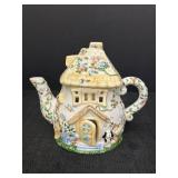 7" Ceramic Cottage Teapot  Tea Light Candle Holder