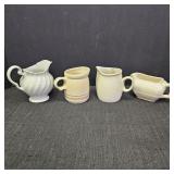 (4) VTG White/Cream Ceramic Pitchers & Creamers