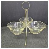 VTG Condiment Serving Caddy w/ Gold-Tone Wire