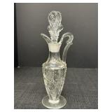 8" Floral Etched Glass Cruet