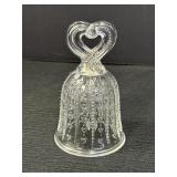 Avon Fostoria clear glass bell w/heart detailing,