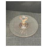 10.25"  Pink Depression Glass Serving Tray w/