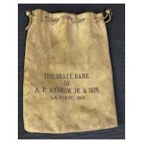 The State Bank of A.P. Andrew Jr & Son money bag,