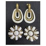 Trifari Daisy Clip Earrings & Vendome Dangle