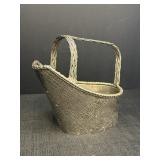 Silver Plated Metal Wine Basket Bottle Holder