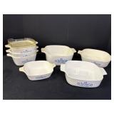 Variety of blue cornflower Corning Ware (9pc),