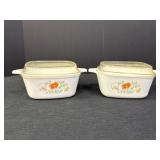 2 Corning Ware Wildflower Baking Dishes w/
