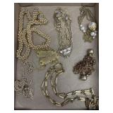 Variety of gold toned necklaces