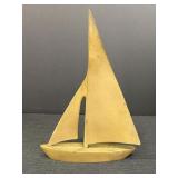 Solid brass sailboat, 7.75in H